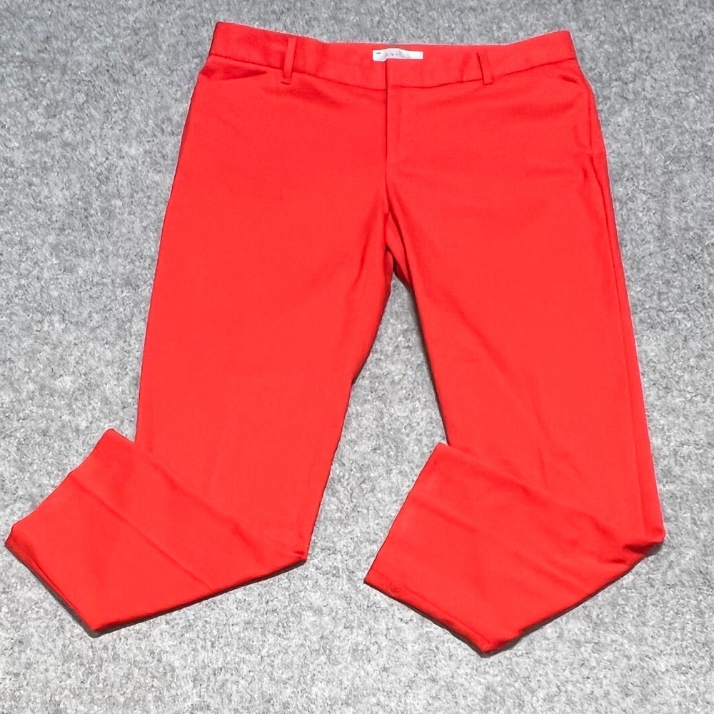 Gap‎ Slim Cropped Red Stretch Dress Pants Womens 8 Mid Rise Career Trousers